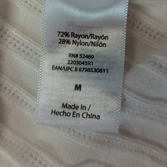 Sofia Size M Sheer Sweetheart Neck Sweater with Notched Stripes Winter White - Picture 5 of 14